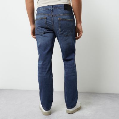 Mid blue wash Dean straight leg jeans